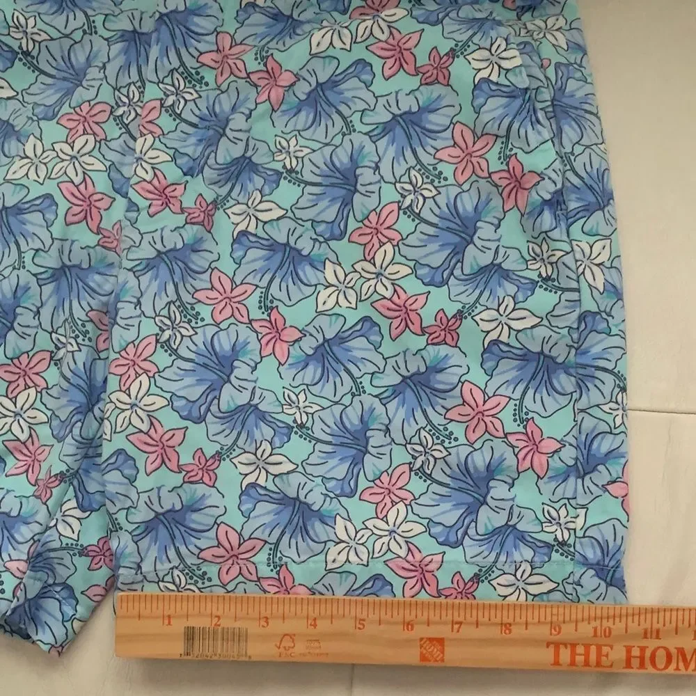 Vineyard Vines Breaker Shorts Cotton Floral Print Blue Pink White Men Size 32